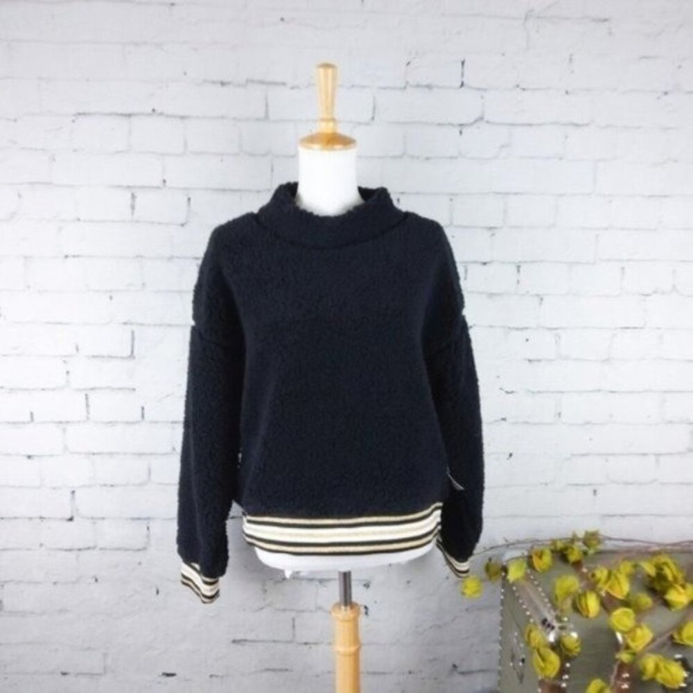 Nanette Lepore Soft Teddy Bear Top Black Large